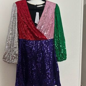 Alice + Olivia Multicolor Sequin Dress